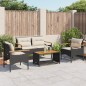 vidaXL 4-tlg. Garten-Sofagarnitur mit Kissen Schwarz Poly Rattan vidaXL 4-tlg. Garten-Sofagarnitur mit Kissen Schwarz Poly Rattan
