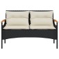 vidaXL 4-tlg. Garten-Sofagarnitur mit Kissen Schwarz Poly Rattan vidaXL 4-tlg. Garten-Sofagarnitur mit Kissen Schwarz Poly Rattan