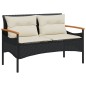 vidaXL 4-tlg. Garten-Sofagarnitur mit Kissen Schwarz Poly Rattan vidaXL 4-tlg. Garten-Sofagarnitur mit Kissen Schwarz Poly Rattan