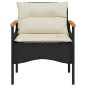 vidaXL 4-tlg. Garten-Sofagarnitur mit Kissen Schwarz Poly Rattan vidaXL 4-tlg. Garten-Sofagarnitur mit Kissen Schwarz Poly Rattan