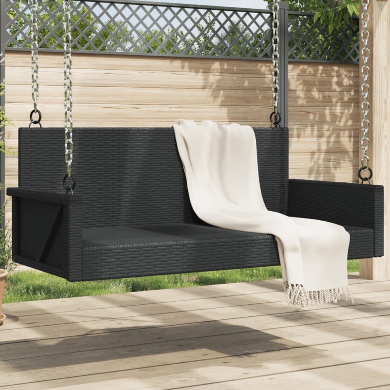 vidaXL Hängebank Schwarz 119x56x48 cm Poly Rattan vidaXL Hängebank Schwarz 119x56x48 cm Poly Rattan