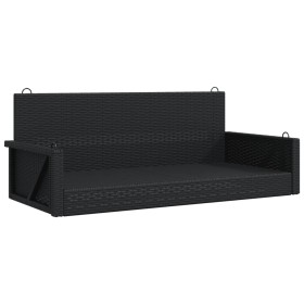 vidaXL Hängebank Schwarz 119x56x48 cm Poly Rattan