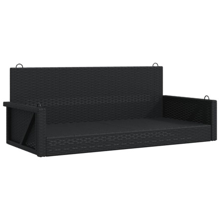 vidaXL Hängebank Schwarz 119x56x48 cm Poly Rattan