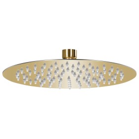 vidaXL Regenbrause Edelstahl 20 cm Rund Golden