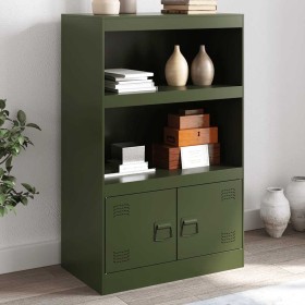 vidaXL Sideboard Olivgrün 67x39x107 cm Stahl