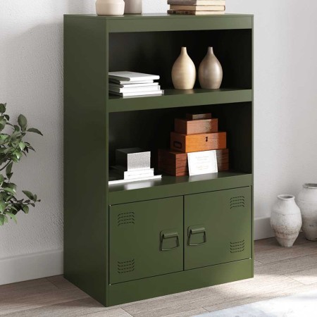 vidaXL Sideboard Olivgrün 67x39x107 cm Stahl