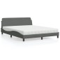 vidaXL Bett mit Matratze Dunkelgrau 160x200 cm Stoff vidaXL Bett mit Matratze Dunkelgrau 160x200 cm Stoff