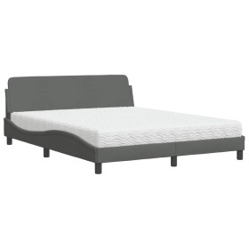 vidaXL Bett mit Matratze Dunkelgrau 160x200 cm Stoff