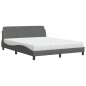 vidaXL Bett mit Matratze Dunkelgrau 160x200 cm Stoff vidaXL Bett mit Matratze Dunkelgrau 160x200 cm Stoff