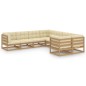 8-tlg. Garten-Lounge-Set Kissen Honigbraun Kiefer Massivholz 8-tlg. Garten-Lounge-Set Kissen Honigbraun Kiefer Massivholz