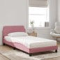 vidaXL Bett mit Matratze Rosa 100x200 cm Samt vidaXL Bett mit Matratze Rosa 100x200 cm Samt