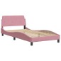 vidaXL Bett mit Matratze Rosa 100x200 cm Samt vidaXL Bett mit Matratze Rosa 100x200 cm Samt