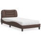 vidaXL Bett mit Matratze Braun 90x200 cm Kunstleder vidaXL Bett mit Matratze Braun 90x200 cm Kunstleder