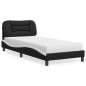 vidaXL Bett mit Matratze Schwarz und Weiß 80x200 cm Kunstleder vidaXL Bett mit Matratze Schwarz und Weiß 80x200 cm Kunstleder
