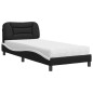 vidaXL Bett mit Matratze Schwarz und Weiß 80x200 cm Kunstleder vidaXL Bett mit Matratze Schwarz und Weiß 80x200 cm Kunstleder