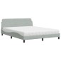 vidaXL Bett mit Matratze Hellgrau 160x200 cm Samt vidaXL Bett mit Matratze Hellgrau 160x200 cm Samt