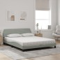vidaXL Bett mit Matratze Hellgrau 160x200 cm Samt vidaXL Bett mit Matratze Hellgrau 160x200 cm Samt