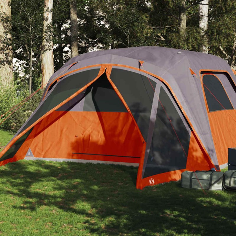 vidaXL Familienzelt mit Vorzelt 6 Personen Grau und Orange Wasserdicht vidaXL Familienzelt mit Vorzelt 6 Personen Grau und Orange Wasserdicht