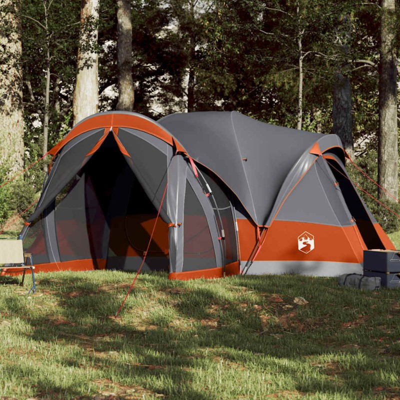 vidaXL Tipi-Familienzelt 8 Personen Grau und Orange Wasserdicht vidaXL Tipi-Familienzelt 8 Personen Grau und Orange Wasserdicht