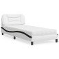 vidaXL Bett mit Matratze Weiß und Schwarz 90x200 cm Kunstleder vidaXL Bett mit Matratze Weiß und Schwarz 90x200 cm Kunstleder