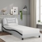 vidaXL Bett mit Matratze Weiß und Schwarz 90x200 cm Kunstleder vidaXL Bett mit Matratze Weiß und Schwarz 90x200 cm Kunstleder
