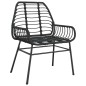 vidaXL Gartenstühle 2 Stk. Schwarz Poly Rattan vidaXL Gartenstühle 2 Stk. Schwarz Poly Rattan
