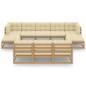 vidaXL 10-tlg. Garten-Lounge-Set mit Kissen Honigbraun Massivholz vidaXL 10-tlg. Garten-Lounge-Set mit Kissen Honigbraun Massivholz