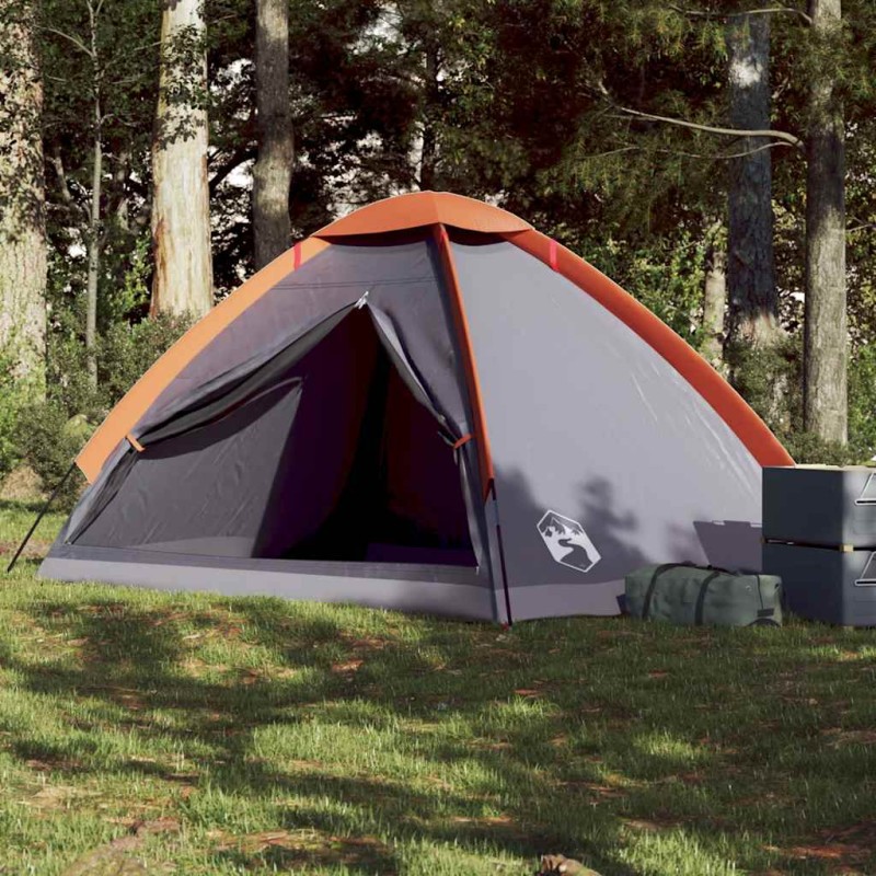 vidaXL Kuppel-Campingzelt 4 Personen Grau und Orange Wasserdicht vidaXL Kuppel-Campingzelt 4 Personen Grau und Orange Wasserdicht