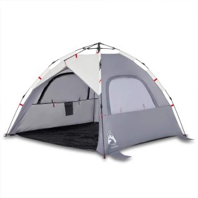 vidaXL Strandzelt 3 Personen Grau Quick Release Wasserdicht