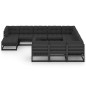 11-tlg. Garten-Lounge-Set mit Kissen Schwarz Massivholz Kiefer 11-tlg. Garten-Lounge-Set mit Kissen Schwarz Massivholz Kiefer