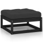 11-tlg. Garten-Lounge-Set mit Kissen Schwarz Massivholz Kiefer 11-tlg. Garten-Lounge-Set mit Kissen Schwarz Massivholz Kiefer