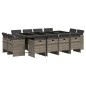 vidaXL 13-tlg. Garten-Essgruppe mit Kissen Grau Poly Rattan vidaXL 13-tlg. Garten-Essgruppe mit Kissen Grau Poly Rattan