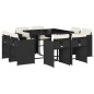 vidaXL 9-tlg. Garten-Essgruppe mit Kissen Schwarz Poly Rattan vidaXL 9-tlg. Garten-Essgruppe mit Kissen Schwarz Poly Rattan