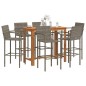 vidaXL 7-tlg. Gartenbar-Set Grau Massivholz Akazie und Poly Rattan vidaXL 7-tlg. Gartenbar-Set Grau Massivholz Akazie und Poly Rattan
