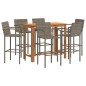 vidaXL 7-tlg. Gartenbar-Set Grau Massivholz Akazie und Poly Rattan vidaXL 7-tlg. Gartenbar-Set Grau Massivholz Akazie und Poly Rattan