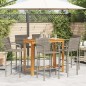 vidaXL 7-tlg. Gartenbar-Set Grau Massivholz Akazie und Poly Rattan vidaXL 7-tlg. Gartenbar-Set Grau Massivholz Akazie und Poly Rattan