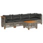vidaXL 5-tlg. Garten-Sofagarnitur mit Kissen Grau Poly Rattan vidaXL 5-tlg. Garten-Sofagarnitur mit Kissen Grau Poly Rattan