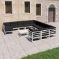 13-tlg. Garten-Lounge-Set mit Kissen Weiß Kiefer Massivholz 13-tlg. Garten-Lounge-Set mit Kissen Weiß Kiefer Massivholz