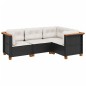 vidaXL 4-tlg. Garten-Sofagarnitur mit Kissen Schwarz Poly Rattan vidaXL 4-tlg. Garten-Sofagarnitur mit Kissen Schwarz Poly Rattan
