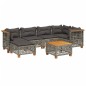 vidaXL 7-tlg. Garten-Sofagarnitur mit Kissen Grau Poly Rattan vidaXL 7-tlg. Garten-Sofagarnitur mit Kissen Grau Poly Rattan