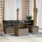 vidaXL 6-tlg. Garten-Sofagarnitur mit Kissen Grau Poly Rattan vidaXL 6-tlg. Garten-Sofagarnitur mit Kissen Grau Poly Rattan