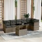 vidaXL 7-tlg. Garten-Sofagarnitur mit Kissen Grau Poly Rattan vidaXL 7-tlg. Garten-Sofagarnitur mit Kissen Grau Poly Rattan