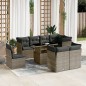 vidaXL 9-tlg. Garten-Sofagarnitur mit Kissen Grau Poly Rattan vidaXL 9-tlg. Garten-Sofagarnitur mit Kissen Grau Poly Rattan