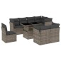 vidaXL 9-tlg. Garten-Sofagarnitur mit Kissen Grau Poly Rattan vidaXL 9-tlg. Garten-Sofagarnitur mit Kissen Grau Poly Rattan
