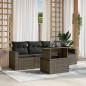 vidaXL 5-tlg. Garten-Sofagarnitur mit Kissen Grau Poly Rattan vidaXL 5-tlg. Garten-Sofagarnitur mit Kissen Grau Poly Rattan
