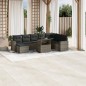 vidaXL 9-tlg. Garten-Sofagarnitur mit Kissen Grau Poly Rattan vidaXL 9-tlg. Garten-Sofagarnitur mit Kissen Grau Poly Rattan