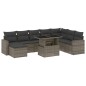 vidaXL 9-tlg. Garten-Sofagarnitur mit Kissen Grau Poly Rattan vidaXL 9-tlg. Garten-Sofagarnitur mit Kissen Grau Poly Rattan