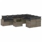 vidaXL 10-tlg. Garten-Sofagarnitur mit Kissen Grau Poly Rattan vidaXL 10-tlg. Garten-Sofagarnitur mit Kissen Grau Poly Rattan
