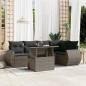 vidaXL 6-tlg. Garten-Sofagarnitur mit Kissen Grau Poly Rattan vidaXL 6-tlg. Garten-Sofagarnitur mit Kissen Grau Poly Rattan