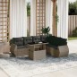 vidaXL 7-tlg. Garten-Sofagarnitur mit Kissen Grau Poly Rattan vidaXL 7-tlg. Garten-Sofagarnitur mit Kissen Grau Poly Rattan